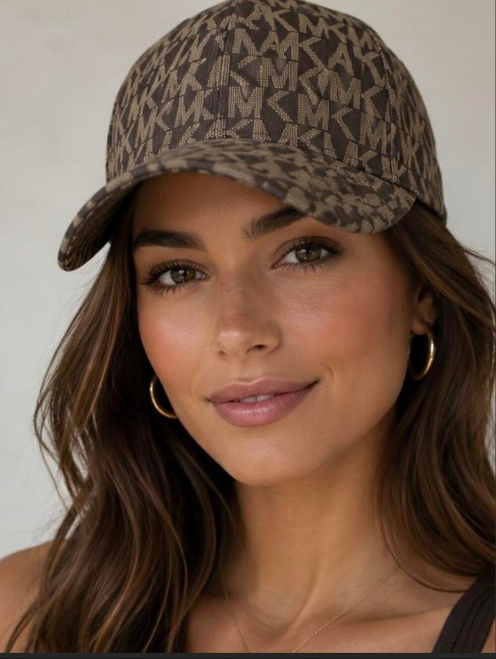 MICHAEL KORS Signature Logo Adjustable Cotton Baseball Hat One Size (NWT)